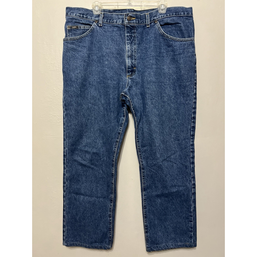 Vintage Lee Riders Men’s 42X30 Made USA 100% Cotton Denim Jeans Dark Wash